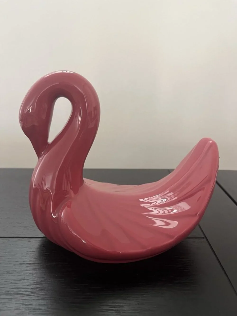 Vintage Pink Ceramic Swan Towel Holder 80s Retro Bathroom Washcloth Decor 7
